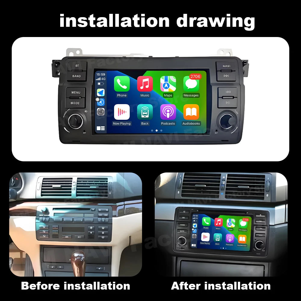 7 ''Android OS Touch Screen Car Radio Multimedia Player for BMW E46 3 318/320/325/330/335
