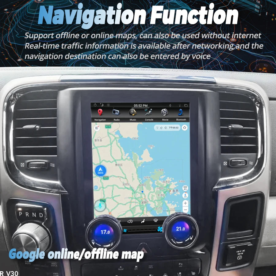 9.7 Inch Car Radio For Dodge Ram 2013-2015 GPS Stereo Navigation Multimedia Video Player A | AUTOKITSHOP