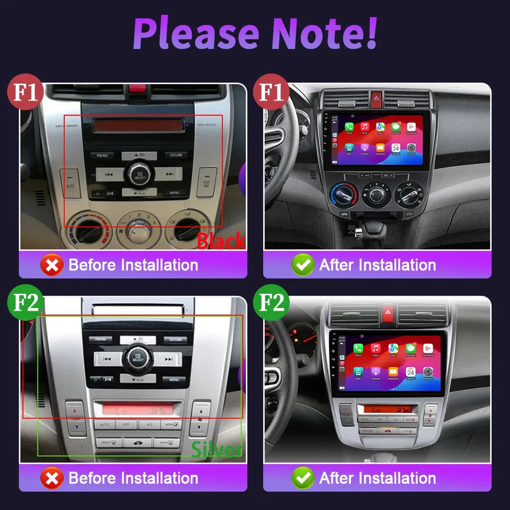 Android 14 For Honda City 2008 - 2013 Car Radio Central Multimedia Navigation Wireless Blu