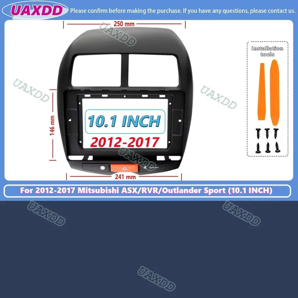 Car 2 Din 9 Inch Android Radio GPS MP5 Fascia Panel Frame Dash Board Mount Kit For Mitsubi