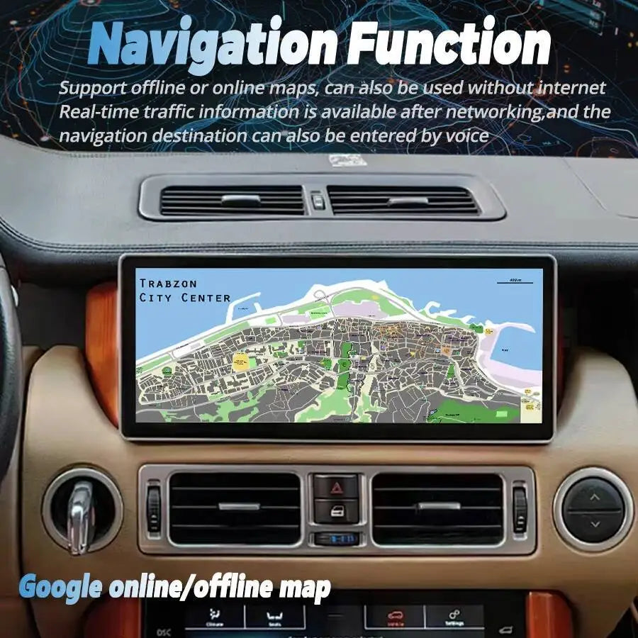Car Multimedia Player GPS 12.3" Android Screen AC Panel For Land Rover Range Rover V8 L322