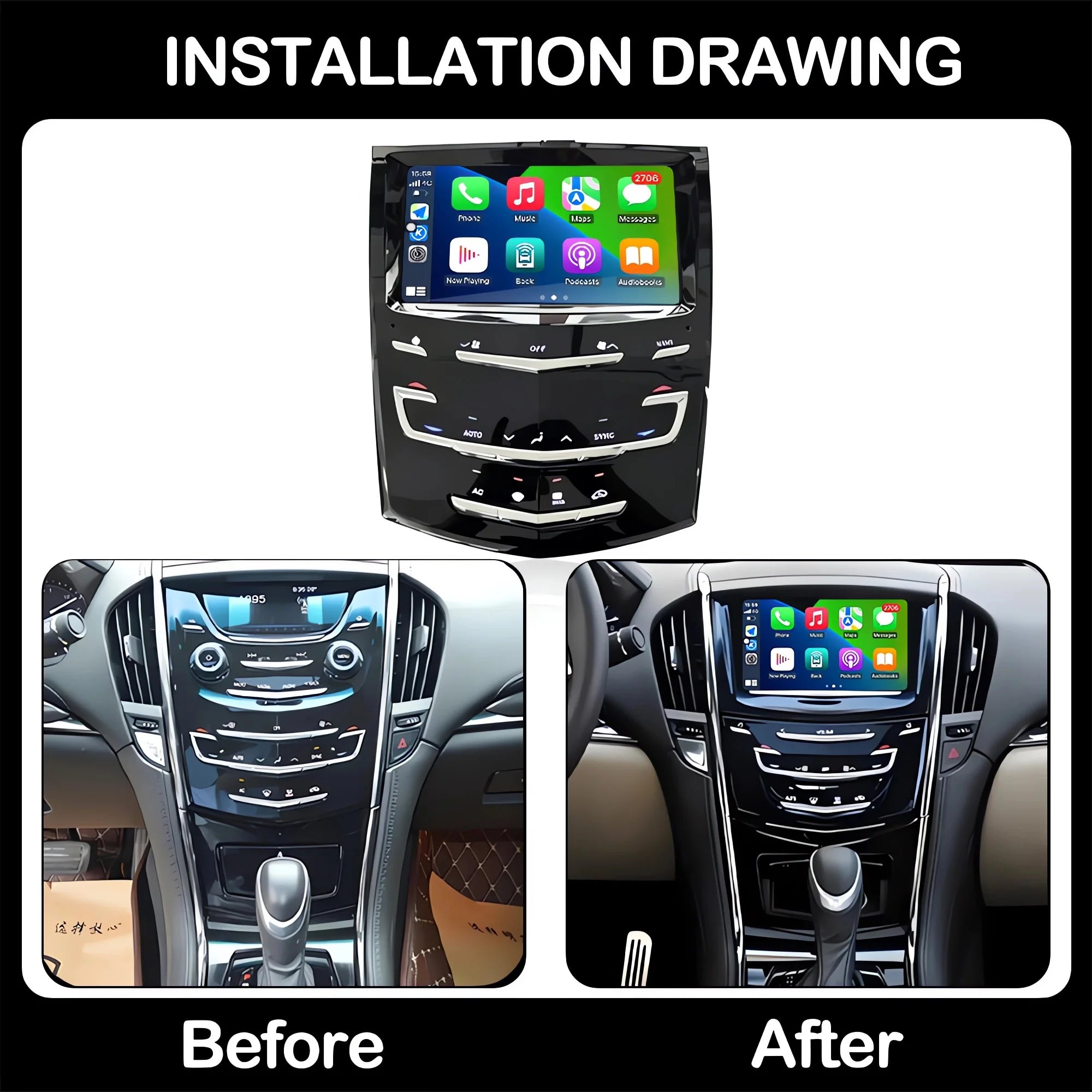 8“ Android 16 DSP Stereo For Cadillac ATS ATSL XTS SRX CTS 2013-2018 Bluetooth Wireless Ca
