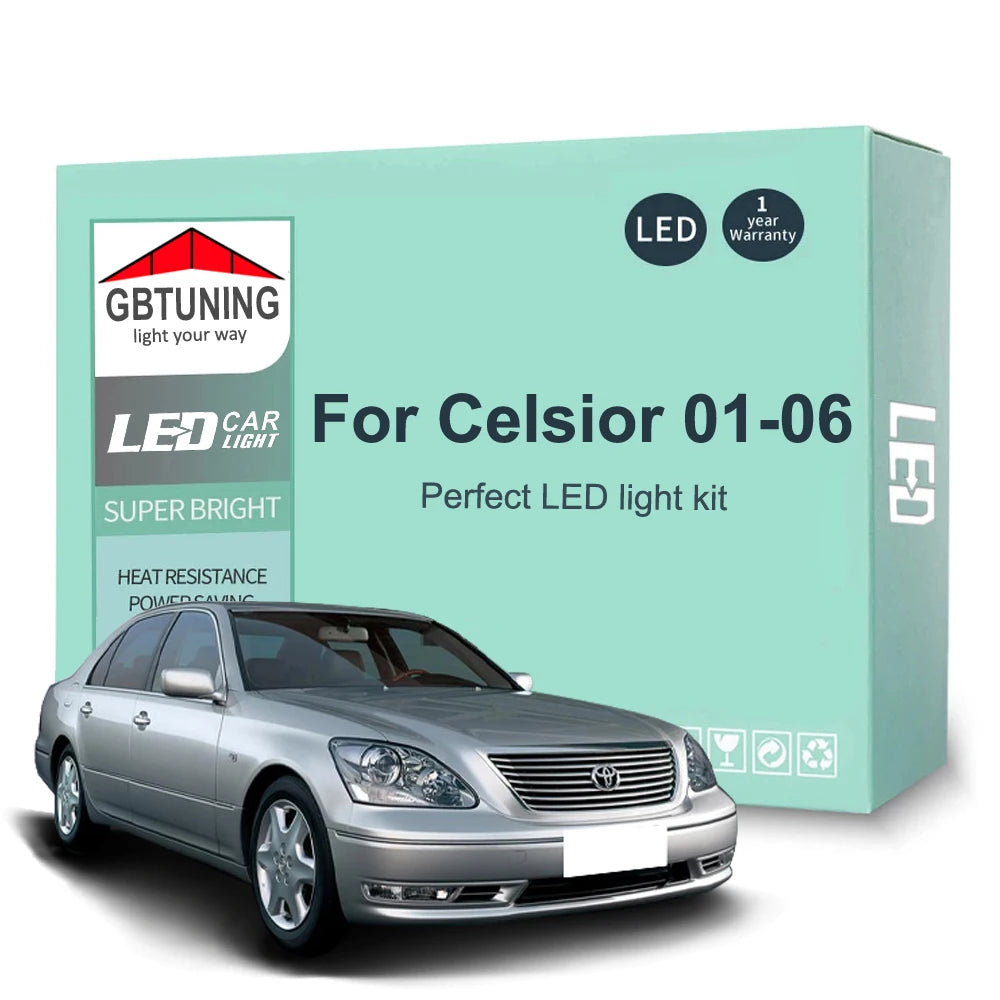 24-Piece LED Interior Light Kit for Toyota Celsior UCF30 UCF31 2001-2006 - Canbus Dome Map Door Trunk Bulbs | AUTOKIT...