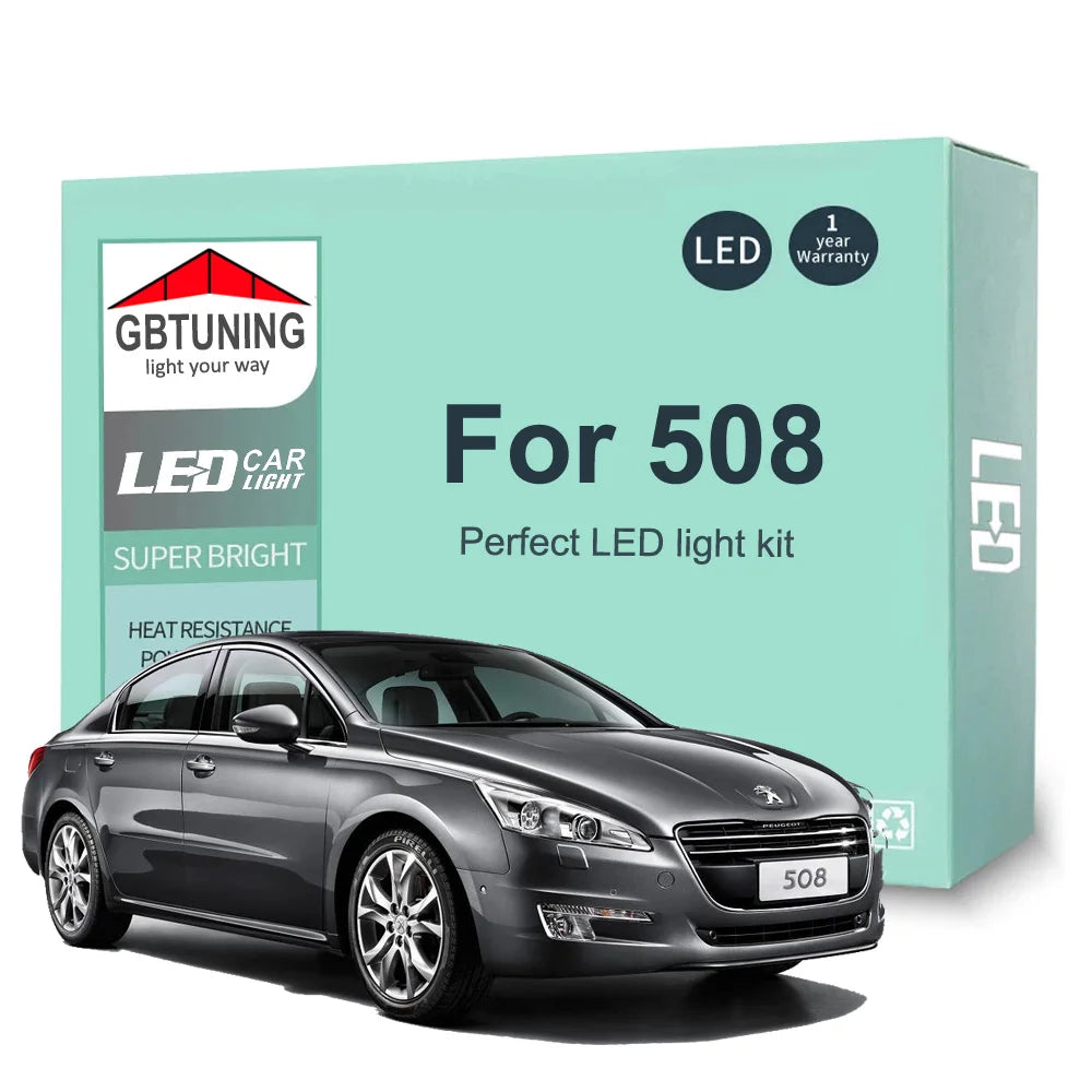 22-Piece LED Interior Light Kit for Peugeot 508 MK1 - Canbus Error-Free Bulbs | AUTOKITSHOP