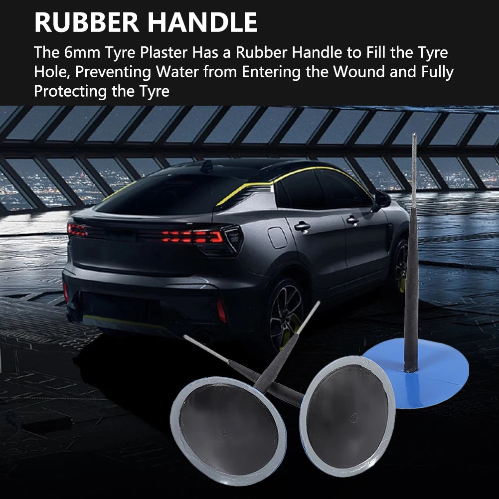 24Pcs Auto Tubeless Tyre Puncture Repair Wired 4.5mm Mushroom Nail Tyre Film Tyre Cold Patch Fil - Automotive LED Light