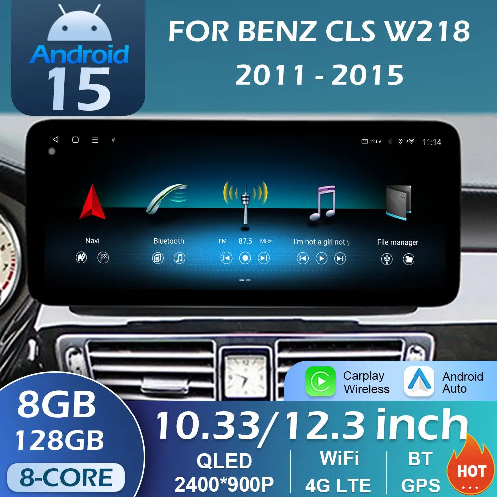 For Mercedes Benz CLS W218 2011 2012 - 2015 Android 15 WIFI Car Radio Video Player Carplay | AUTOKITSHOP