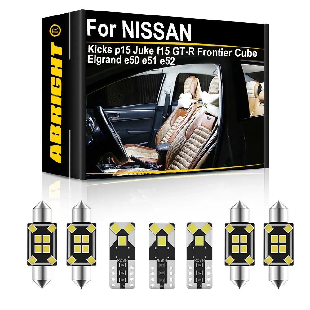 ABRIGHT Car Interior LED Lights Canbus For NISSAN Kicks p15 Juke f15 GT-R Frontier Cube El