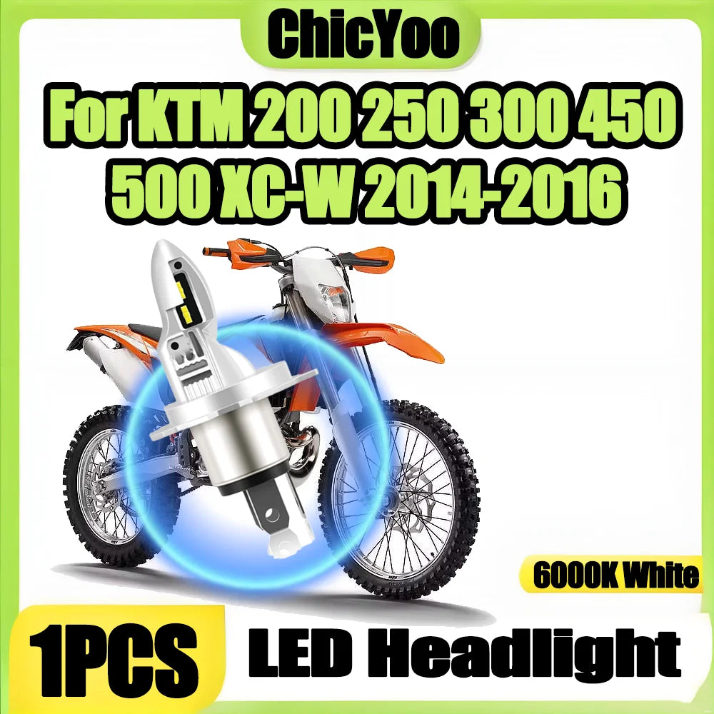 10000LM Motorcycle Head Lamp 6000K Super White LED Headlight Bulb 12V 24V For KTM 200 250
