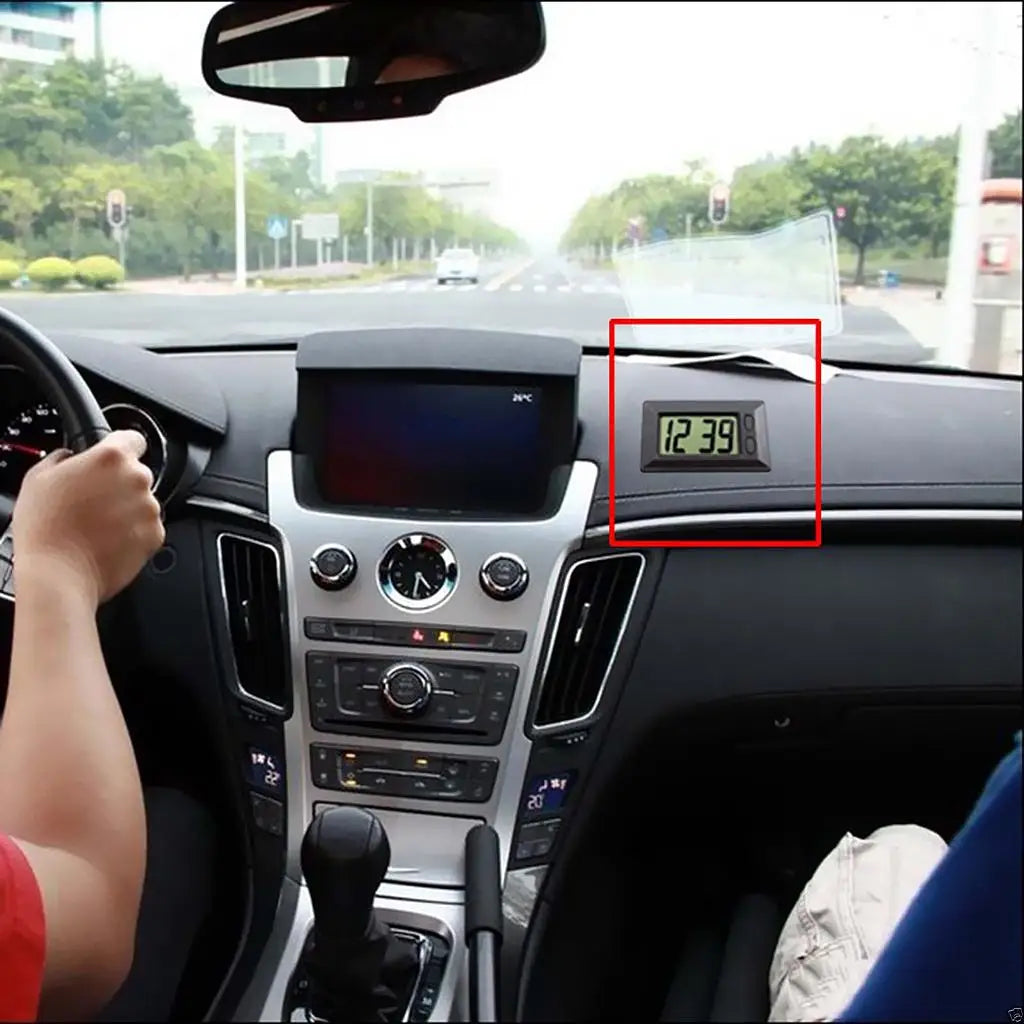 Dashboard Digital LCD Clock for Cars Small Auto Panel Time Gauge Modern Electronic Accessories f - Automotive LED Light