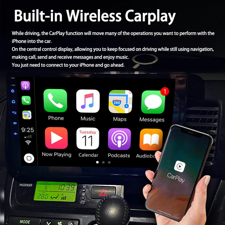 360 Camera Carplay Android 14 Car Multimedia Player For Toyota Wish XE10 2003 - 2009 GPS R