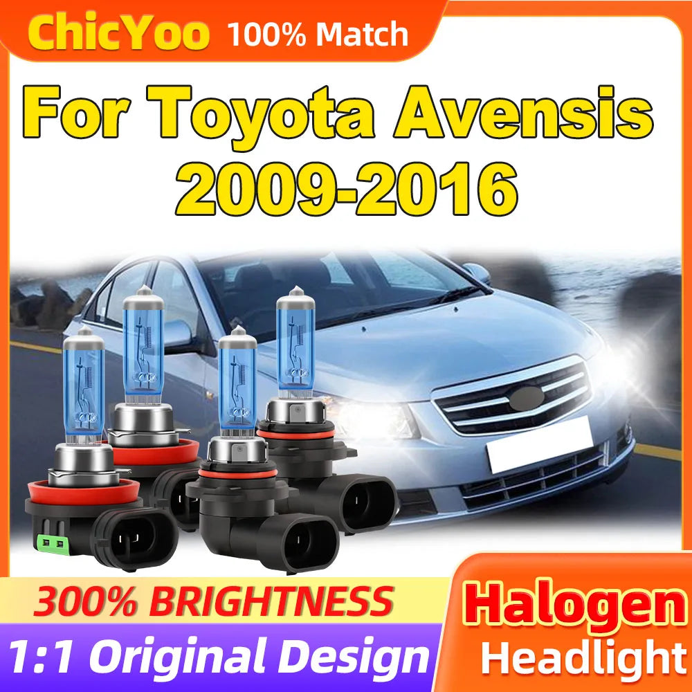 Fit For Toyota Avensis 2009 2010 2011 2012 2013 2014 2015 2016 100W Halogen Lights 12000LM