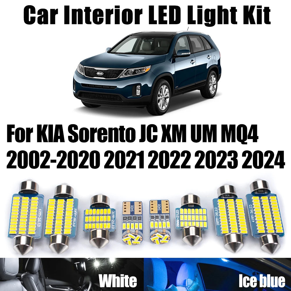 LED Interior Light Kit for KIA Sorento JC XM UM MQ4 2002- 2022 - Canbus Dome Map Door Trunk Bulbs | AUTOKITSHOP