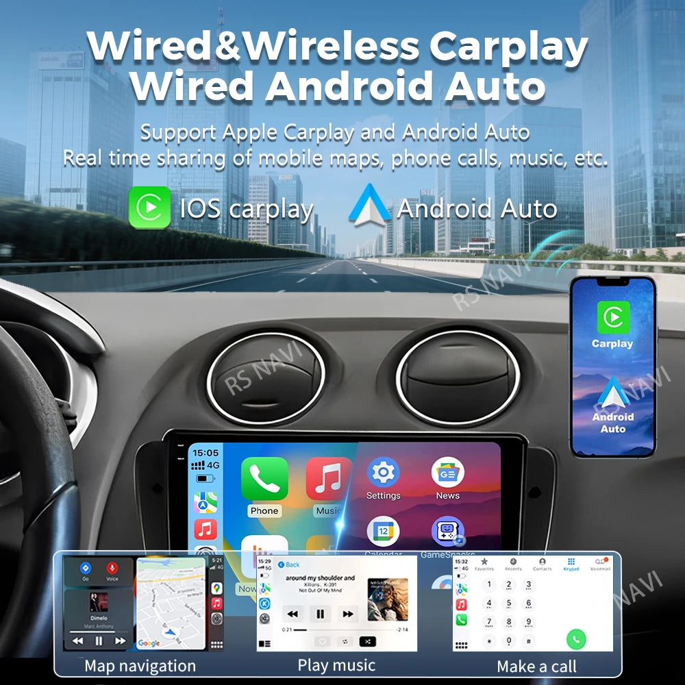 Android 16 For SEAT Ibiza 6j 2009 2010 2011 2012 2013 2K QLED Android Car Radio Multimedia