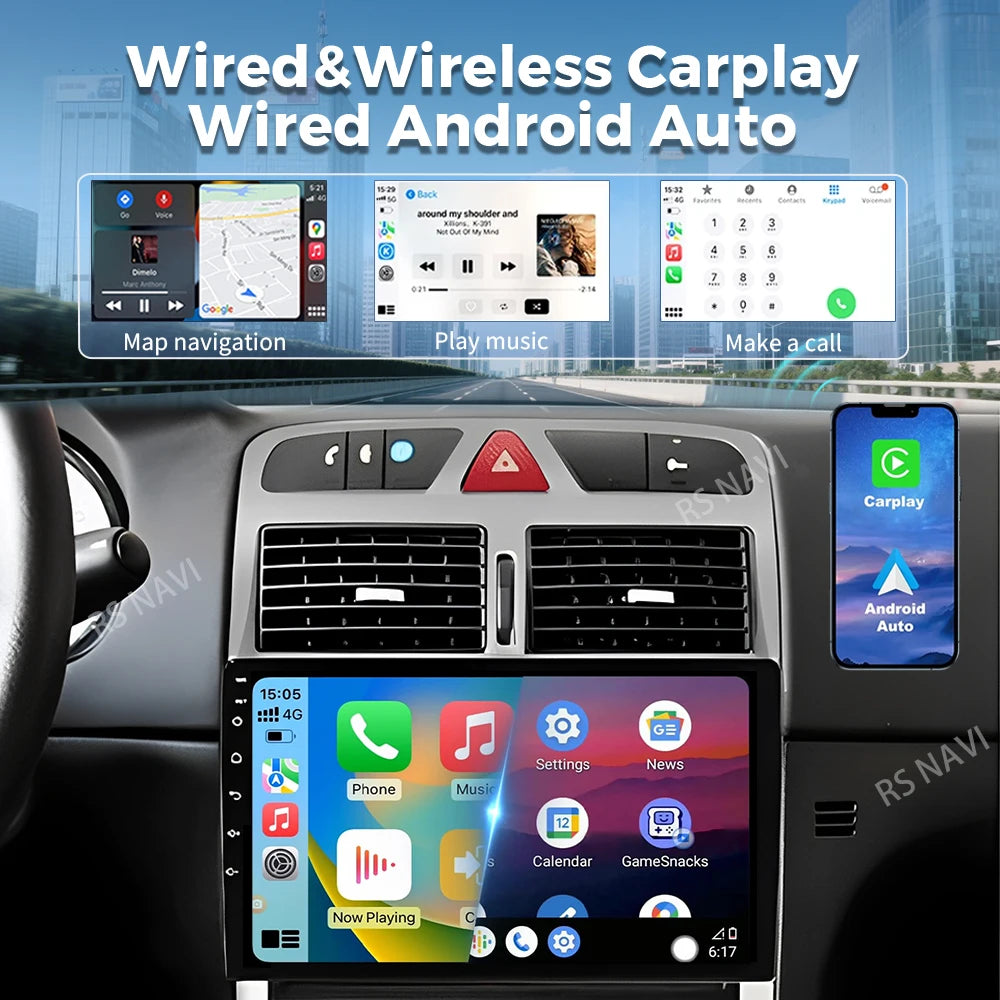 Plug and PlayAndroid 16 For Peugeot 307 307CC 307SW 2002-2013 2K QLED Android Car Radio Mu
