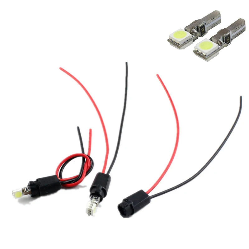 t5 bulb+2pcs car led lamp connector T5 bulb holder adaptor for led bulb auto t5 wedge base