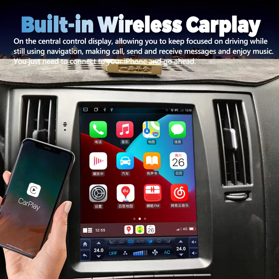 Vertical Screen Style 10.4" Android Car Radio For Infiniti FX FX35 FX45 2000 - 2012 Carpla