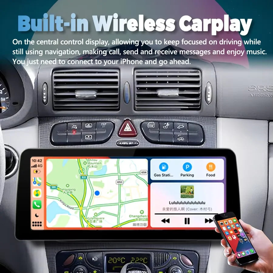 12.3inch Radio Android Car Video Player Stereo For BENZ C ClASS W203 2002-2003 CLK-CLASS W