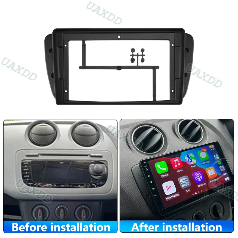 9 Inch 2 Din Android Head Unit Car Radio Frame Kit For Seat Ibiza 2008-2015 Auto Stereo Da