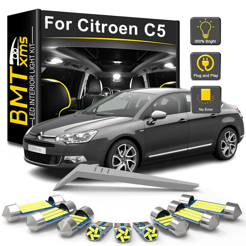 LED Interior Light Kit for Citroen C5 I C5 II 2000-2012 - Canbus Dome Map Door Trunk Bulbs | AUTOKITSHOP