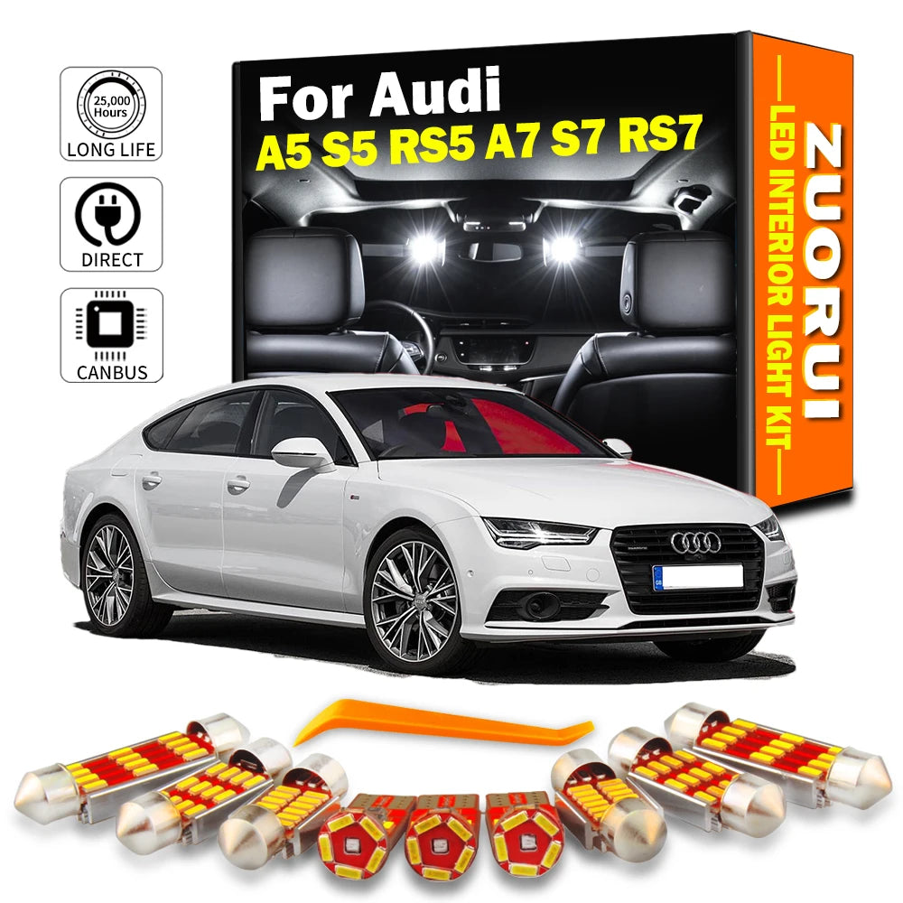 LED Interior Light Kit for Audi A5 S5 RS5 A7 S7 RS7 Car Accessories Reading Bulbs No Error - Canbus Error-Free Bulbs ...