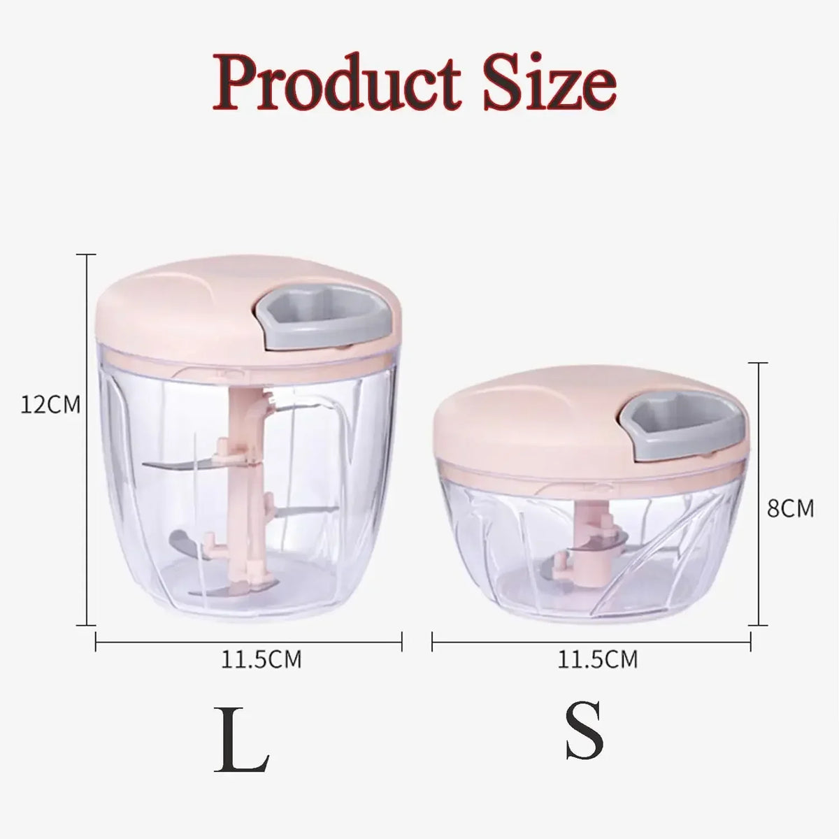 Manual Garlic Chopper 500/900ML Garlic Press Food Vegetables Cutter Meat Grinders Kitchen Gadget - Automotive LED Light