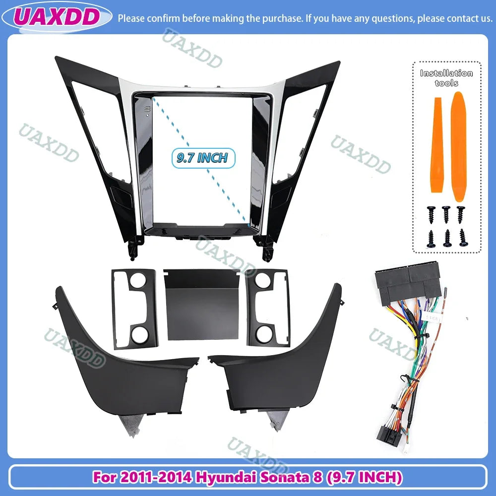 Vertical Screen for Tesla 2011-2014 Hyundai Sonata 8 9.7 Inch 2 Din Car CD Android Frame P