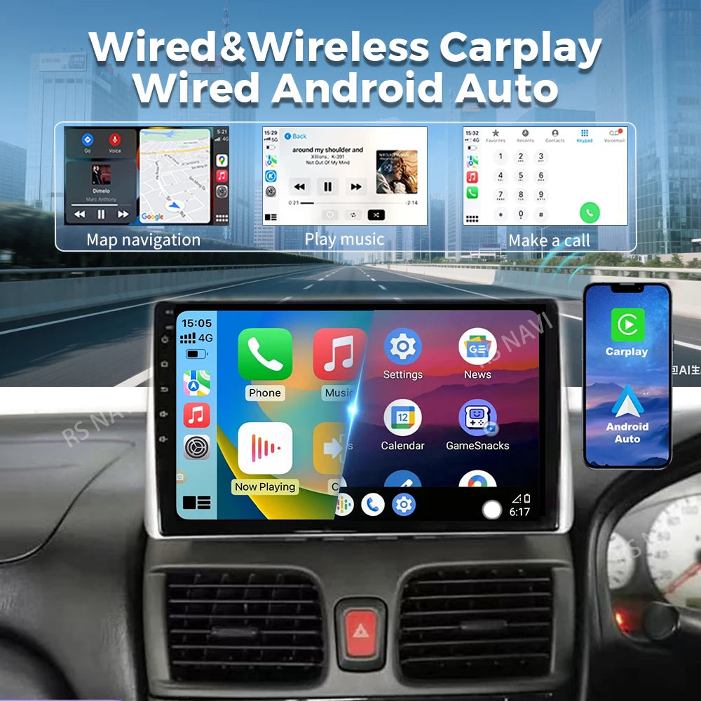 Android 16 For Nissan Sentra 5 B15 1999 - 2006 2K QLED Android Car Radio Multimedia Video