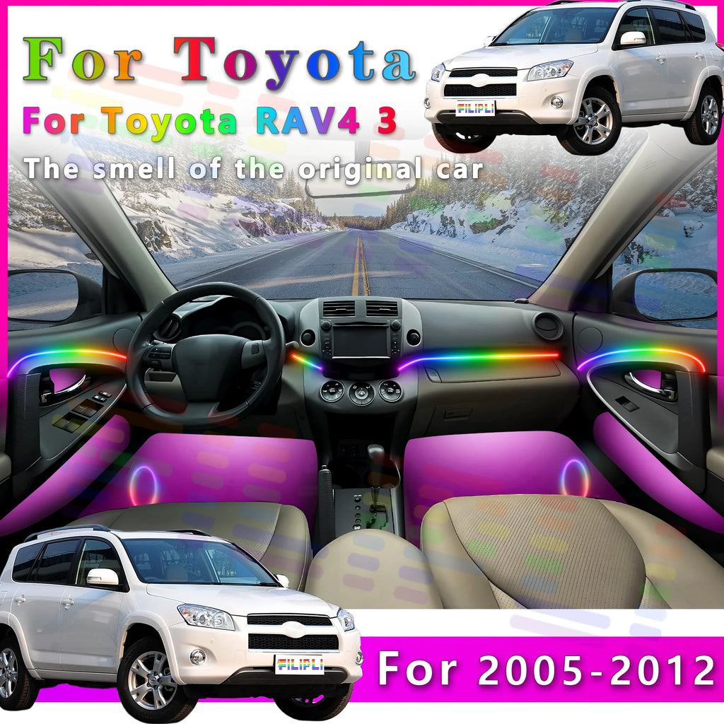 For Toyota RAV4 2005-2012Y Luxury hidden installation vehicle LED light bands with wireless contr... | AUTOKITSHOP