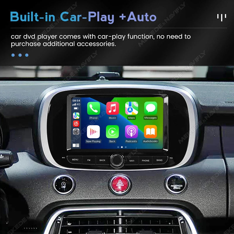 7inch Wireless CarPlay Android Auto Multimedia Display Screen For Fiat 500X 2014-2020 Andr