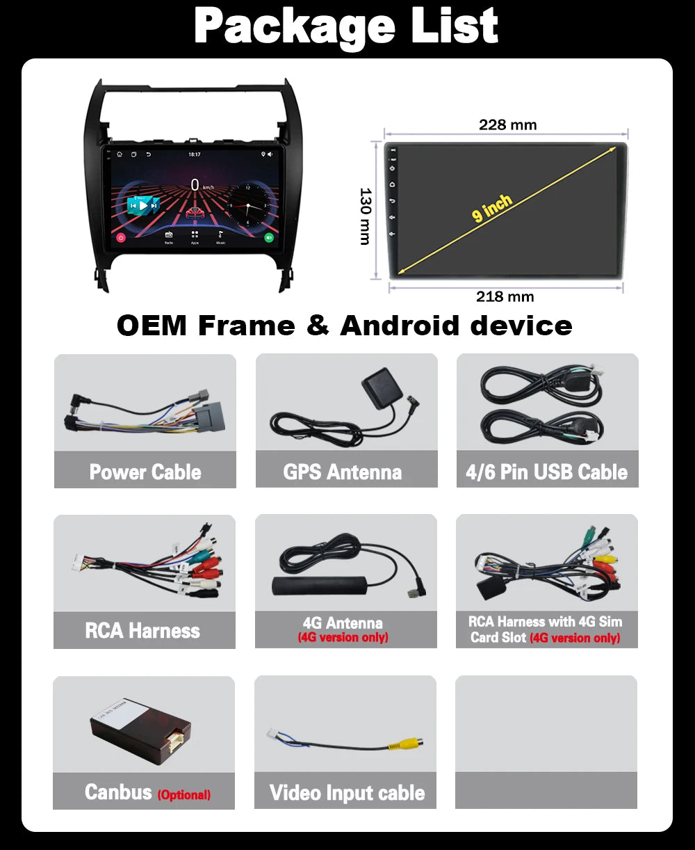 Android 16 Car Radio For Toyota Camry 7 XV 50 55 2012 2013 2014-2015 2016 2017 Multimedia