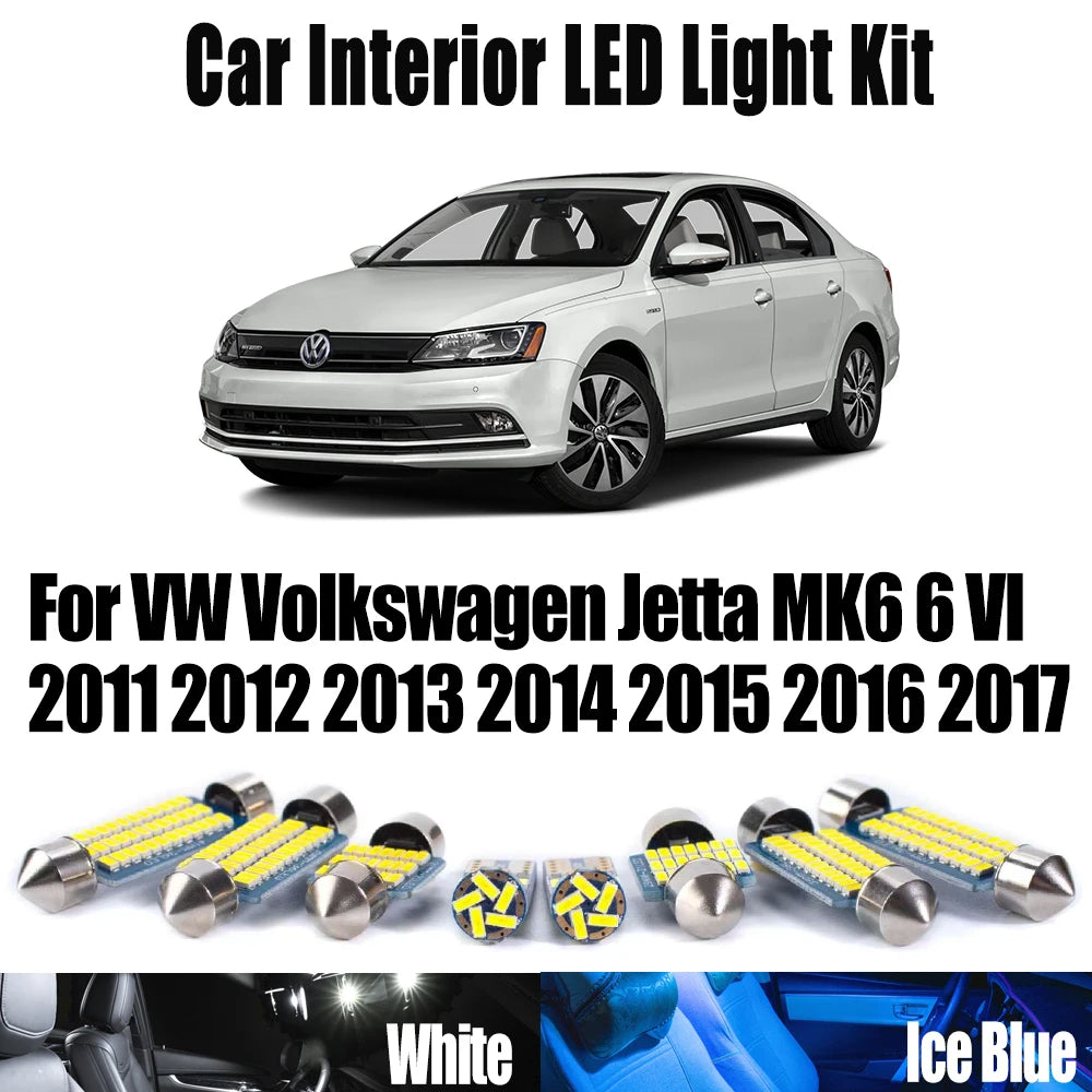 13-Piece LED Interior Light Kit for VW Volkswagen Jetta MK6 6 VI - Canbus Error-Free Bulbs | AUTOKITSHOP
