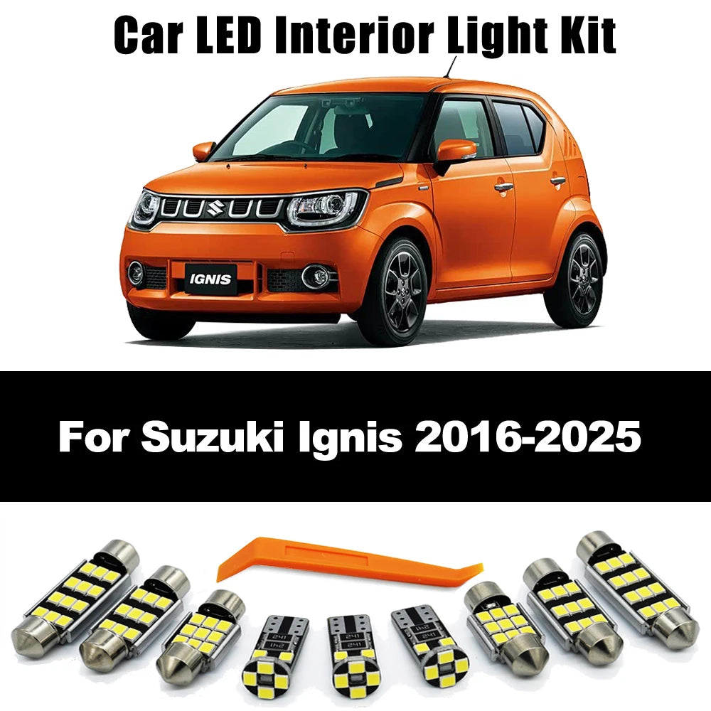 ZITWO 7Pcs LED Bulb Interior Dome Map License Plate Light Kit For Suzuki Ignis 2016 2017 2018 20 - Canbus LED Car Light