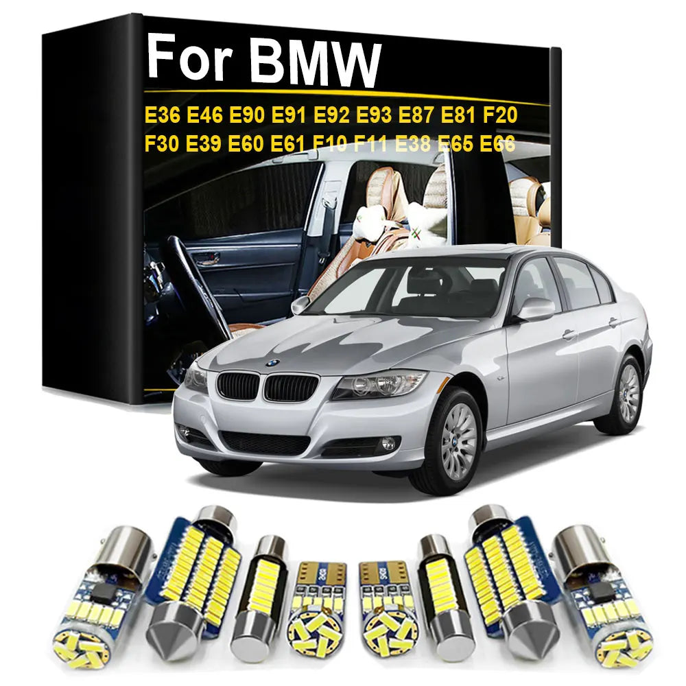LED Interior Light Kit for BMW E36 E46 E90 E91 E92 E93 E87 E81 F20 F30 E39 E60 E61 F10 F11 E38 E65 E66 328i - Canbus ...