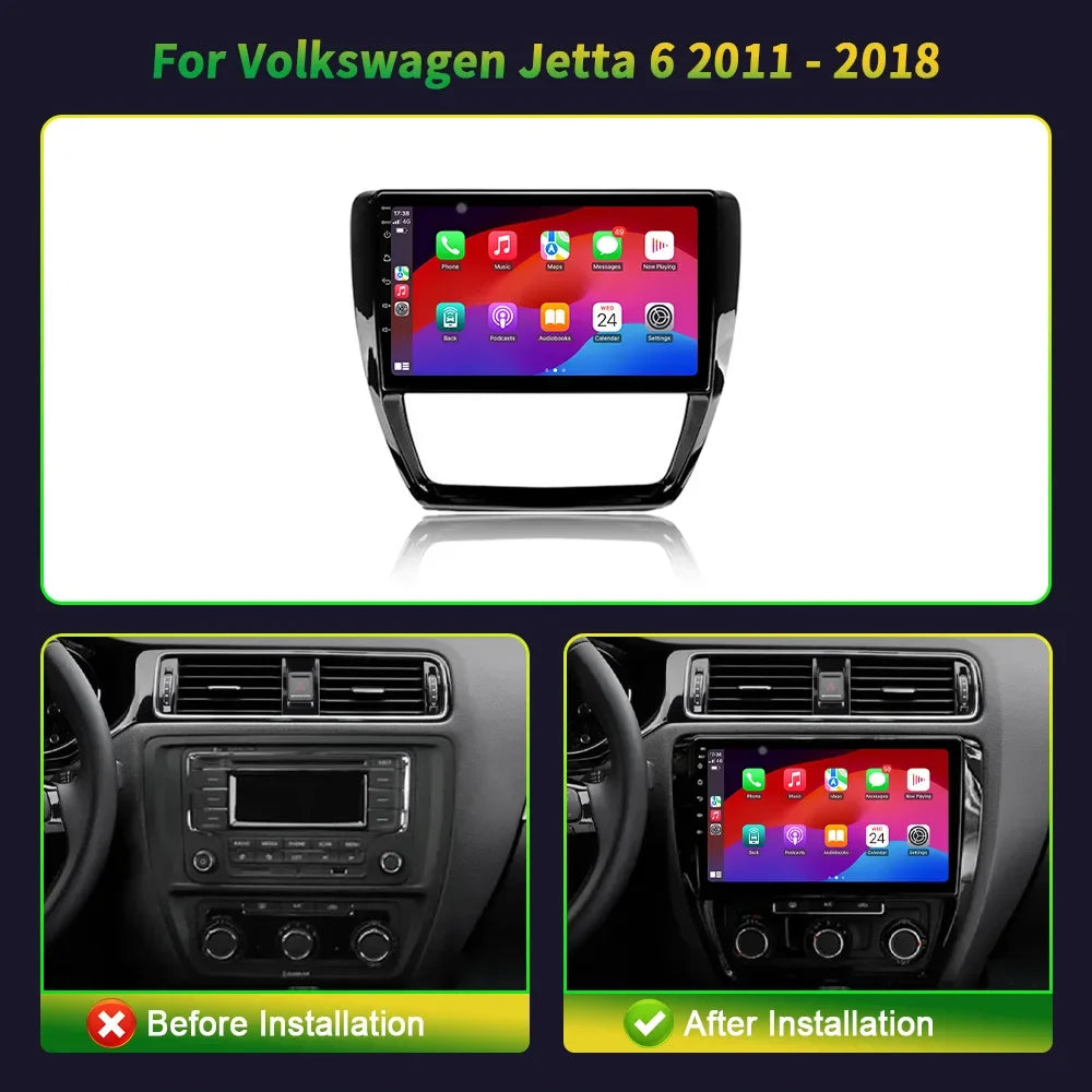 10“ Car Radio Android 16 For Volkswagen jetta 6 2011-2018 BT Carplay Multimedia Navigation