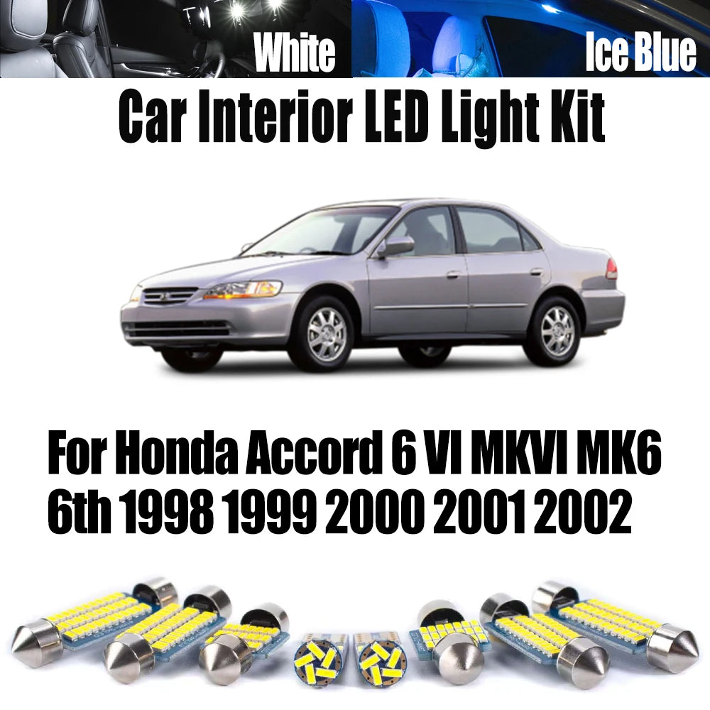 15-Piece LED Interior Light Kit for Honda Accord 6 VI MKVI MK6 6th - Canbus Error-Free Bulbs | AUTOKITSHOP