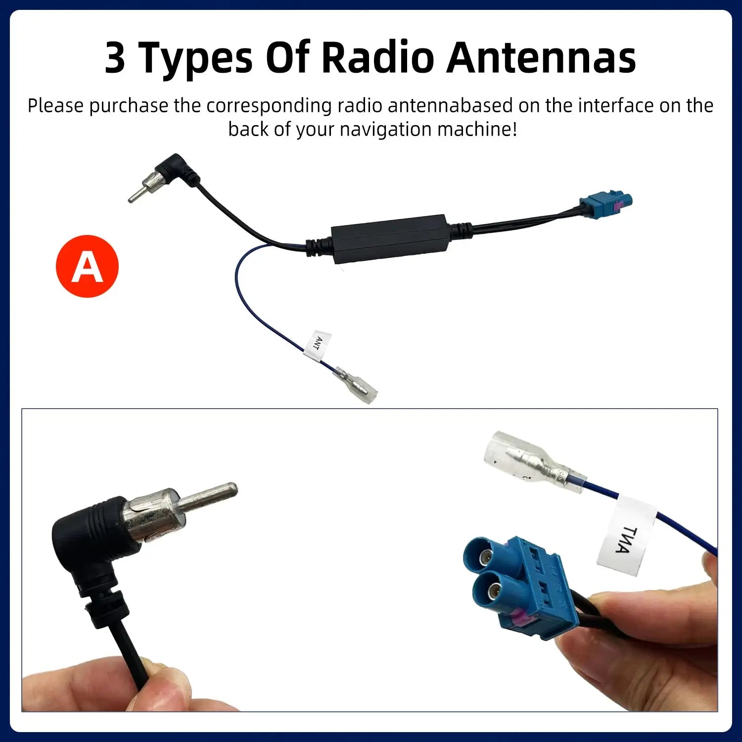FAKRA Z Male to DIN Plug Universal Car Antenna Adapter Cable FM AM Stereo Radio Converter