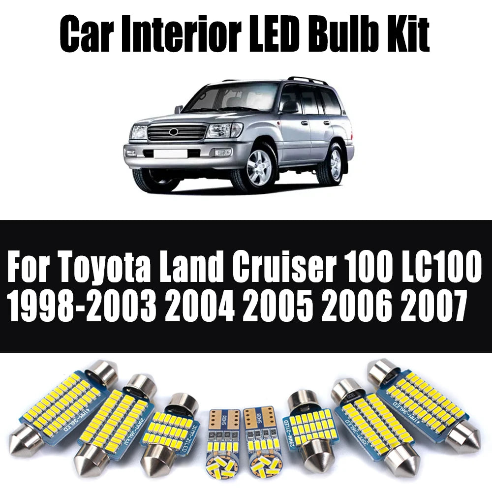 19-Piece LED Interior Light Kit for Toyota Land Cruiser 100 LC100 1998- 2005 - Canbus Dome Map Door Trunk Bulbs | AUT...
