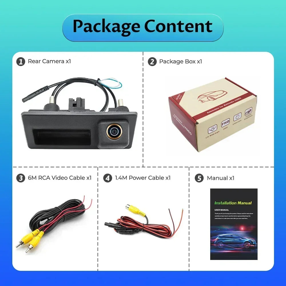 SKIG AHD 1080P 170° Car Rear View Trunk Handle Camera For Volkswagen VW Passat Jetta Tigua