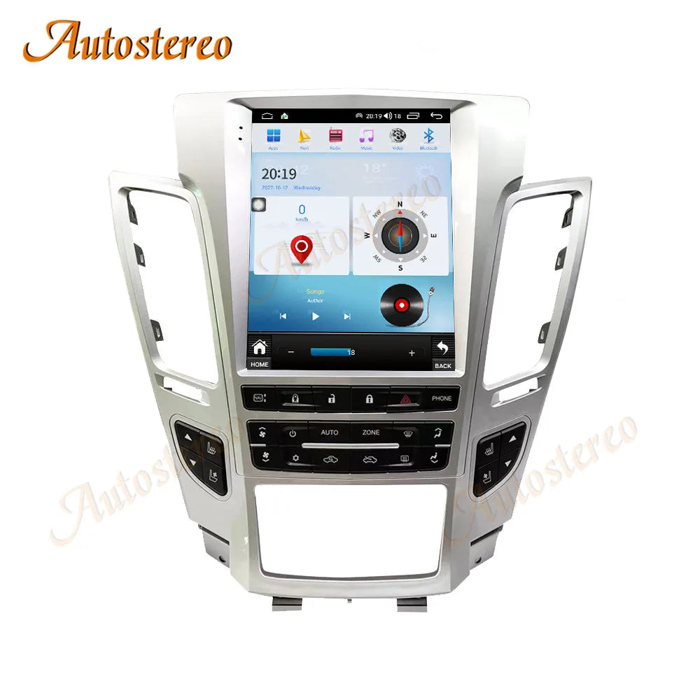 Carplay Android 14 Car GPS Navigation For Cadillac CTS 2007-2012 Tesla Screen Head Unit Mu