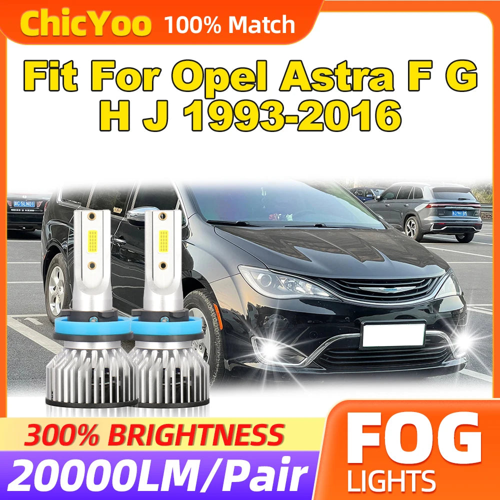 Fit For Opel Astra F G H J 1993-2013 2014 2015 2016 20000LM Fog Lamps 60W Canbus LED Fog L