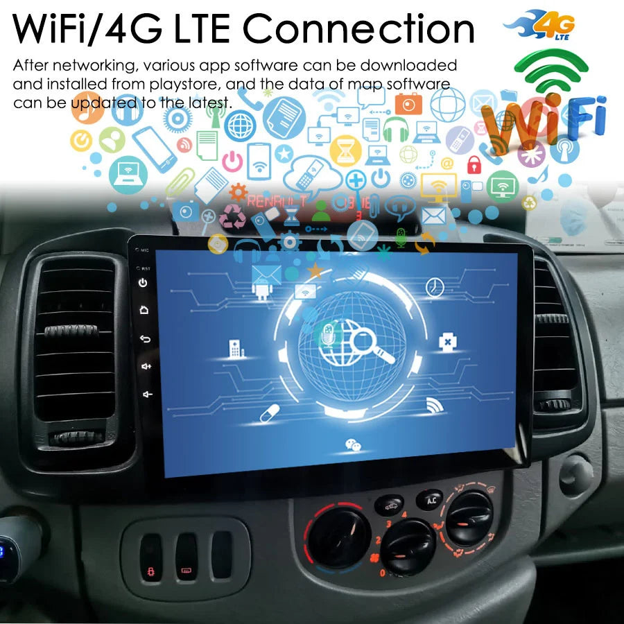 Car Multimedia Video Player For Opel Vivaro Renault Trafic 128GB ROM Android 12 Radio 2Din