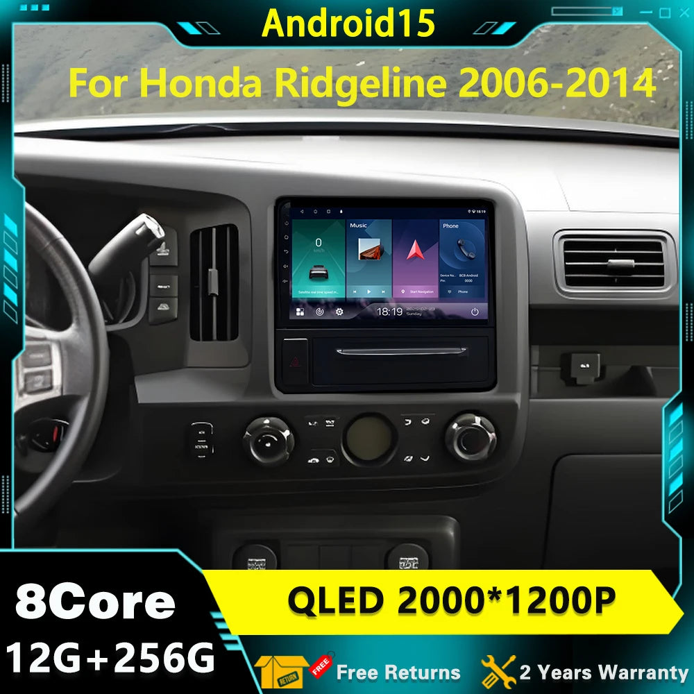 Android 15 Car Radio For Honda Ridgeline 2006 - 2014 GPS Stereo Carplay Multimedia Player
