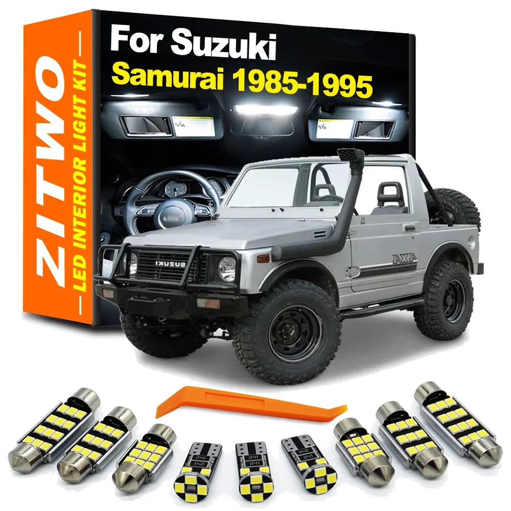 ZITWO 10Pcs Canbus LED Interior Dome Map Light Kit For Suzuki Samurai SJ413 1985-1990 1991 1992 1993 1994 1995 Accessories