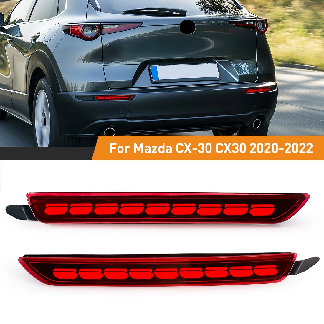 For Mazda CX-30 CX30 CX50 CX-50 2020 2021 2022 Car Rear Bumper Reflector Light Danamic Tur | AUTOKITSHOP