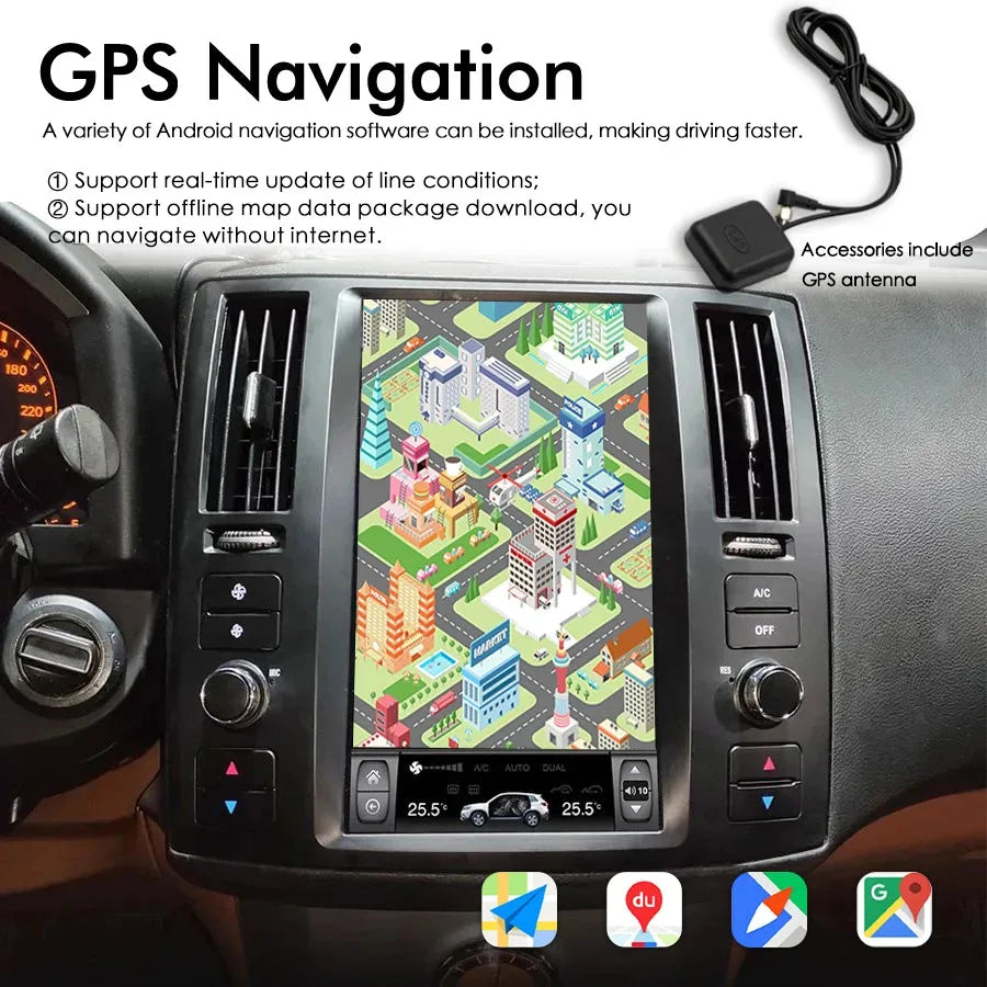11.8" Android Screen For Infiniti FX35 FX45 2004-2008 Stereo GPS Bt Carplay WiFi 4G Car Ra | AUTOKITSHOP