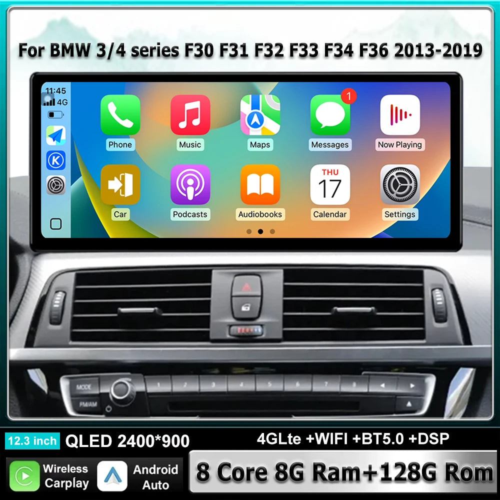 Android 16 For BMW 3/4 series F30 F31 F32 F33 F34 F36 2013-2019 Wireless Carplay Android A