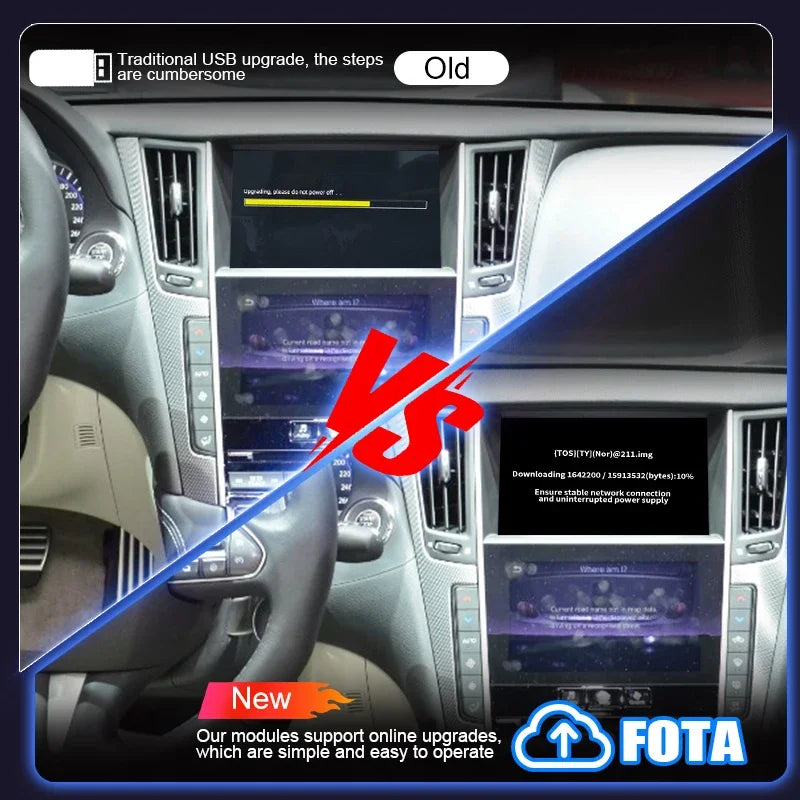 Wireless CarPlay Android Auto for Infniti Q60/QX50 2013-2015 Mirror Aftermarket CarPlay Up