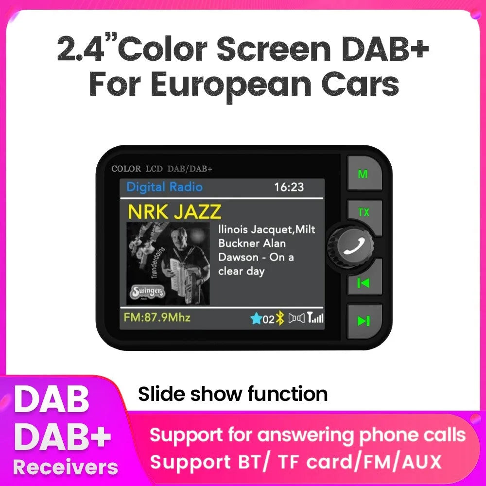 2.4 Inch DAB Radio Receiver LCD Color Screen MP3 Music Player FM Transmitter Receiver DAB+ | AUTOKITSHOP