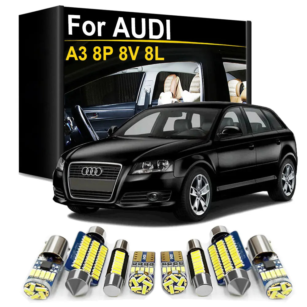 LED Interior Light Kit for Audi A3 S3 8P 8V 8L 1996- 2004 - Canbus Dome Map Door Trunk Bulbs | AUTOKITSHOP