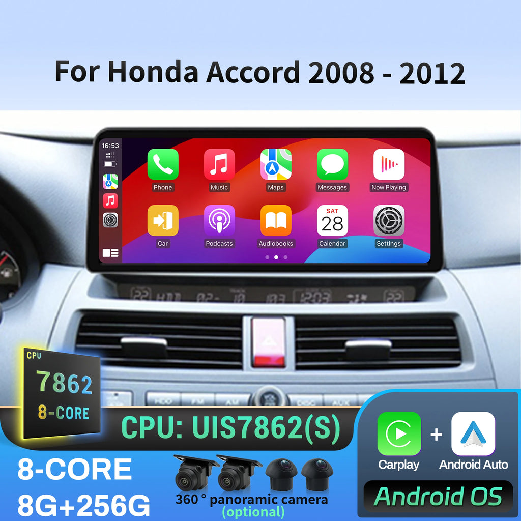 12.3 inch Android 14 For Honda Accord 2008-2010 2011 2012 Car Radio Multimedia Navigation